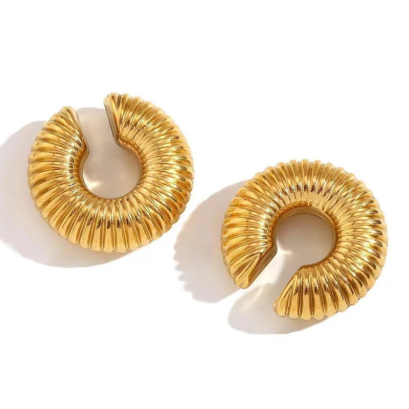 DANA Smooth Circle C Shape Clip Earrings
