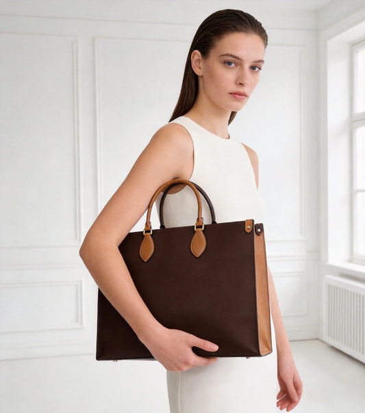 Premium PU Leather Top Handle Tote Luxe Bag