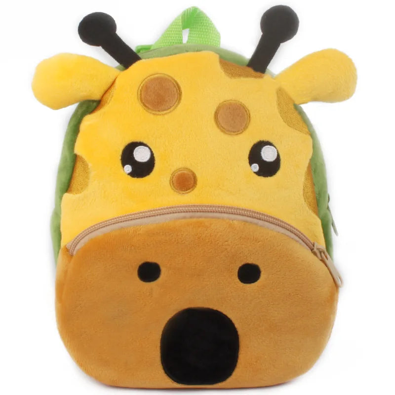 3D School Bags Cartoon Print Plush Kids Backpack Kindergarten Mini Bag