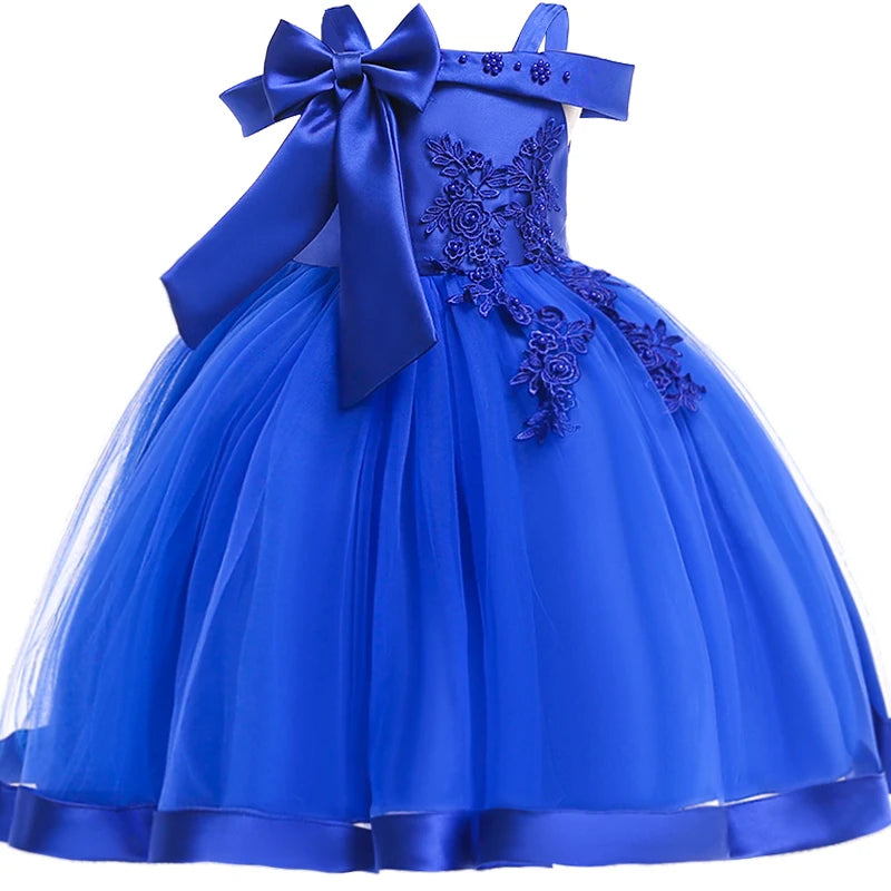 3-10 Years Flower Elegant Wedding Dress