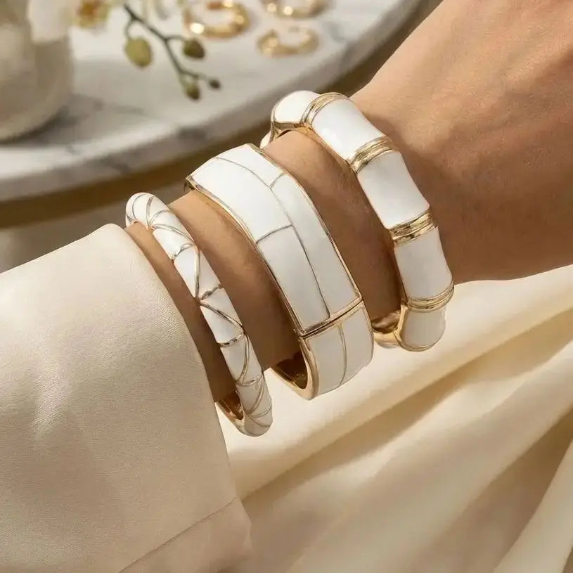 Round Bangles Exaggerated Geometric Wide Cuff Bracelets Hip Hop