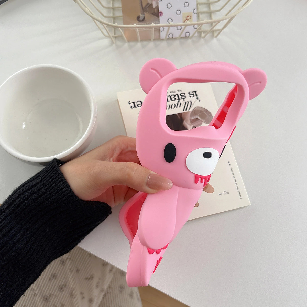 iPhone Pro Max 3D Cartoon Unique Bloody Bear Soft Silicone Cover