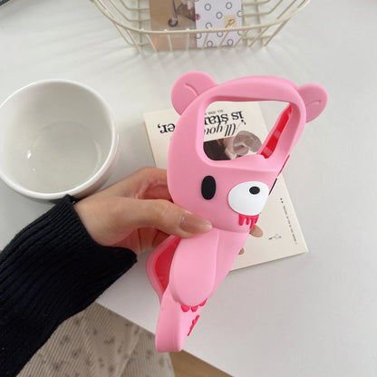 iPhone Pro Max 3D Cartoon Unique Bloody Bear Soft Silicone Cover