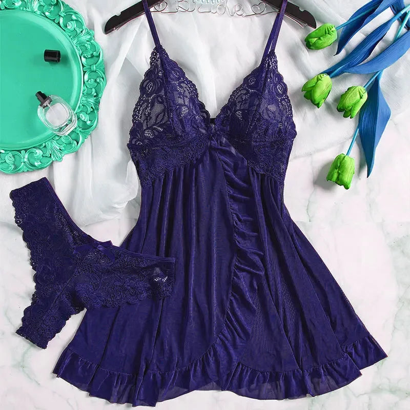 G-string Nightgown Sexy Sleepwear Lingerie Set