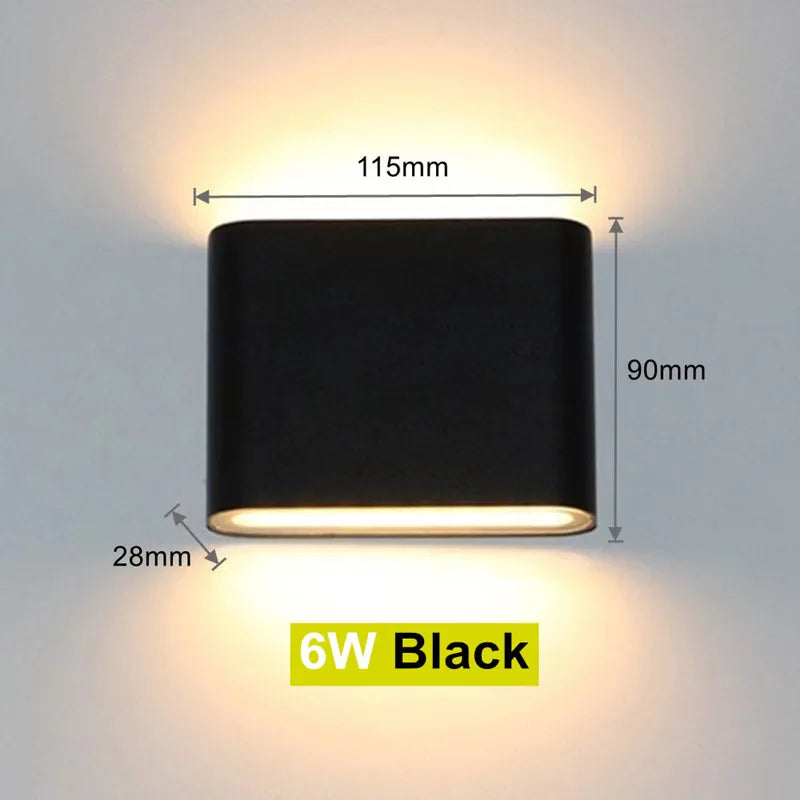 6W 12W LED Wall Lamp Outdoor Waterproof  Wall Light