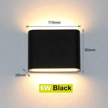 6W 12W LED Wall Lamp Outdoor Waterproof  Wall Light