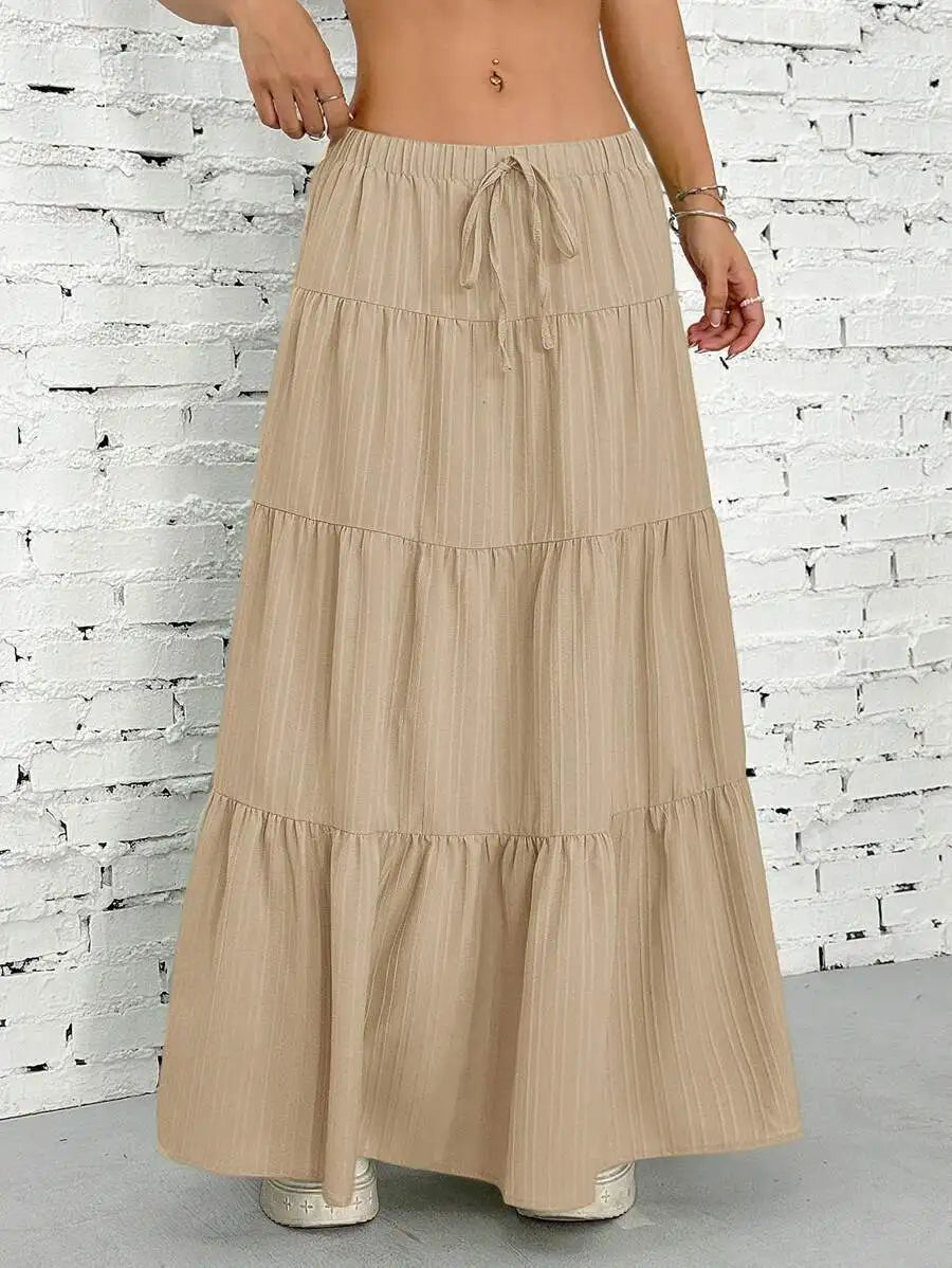 Half-length with straps patchwork large-flared dresses