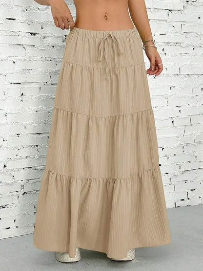 Half-length with straps patchwork large-flared dresses