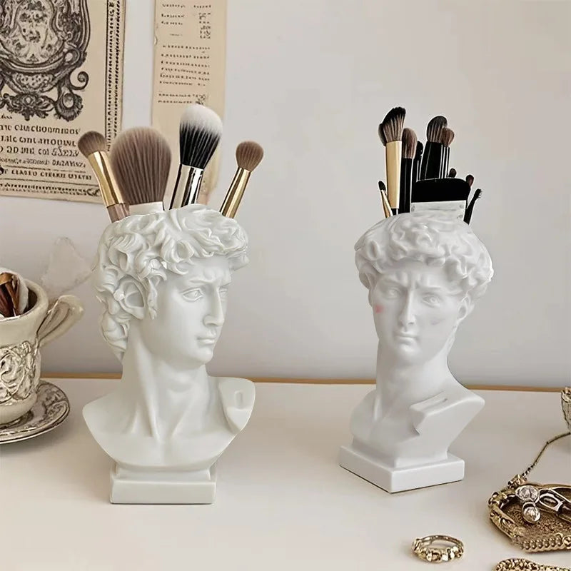 David Statue Head Vase Bust Shaped Vase Decor