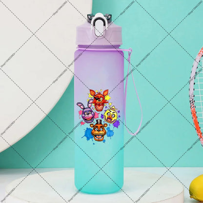 750ml FNAF Water Bottle with Straw Five Nights At Freddys Cartoon Anime