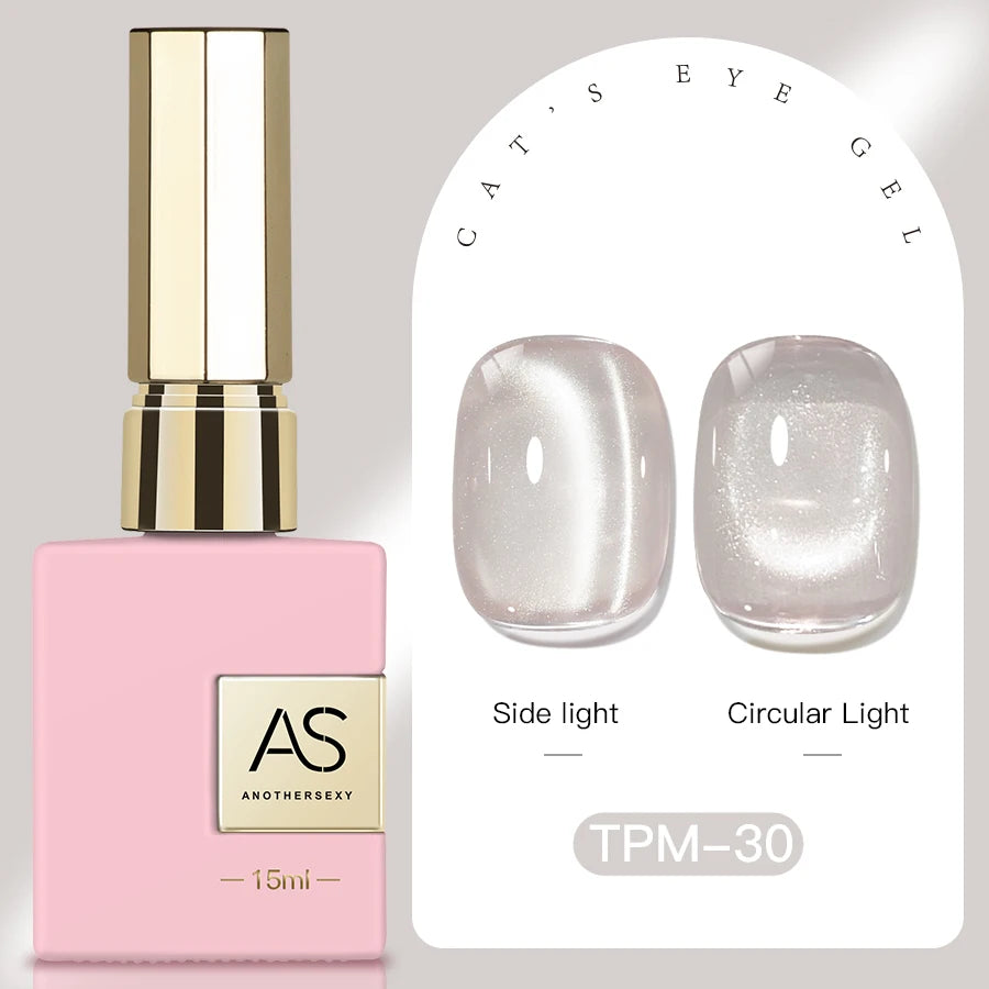 15ml Peachy Whimsy Pink Cat Eye Gel Nail Polish Glitter