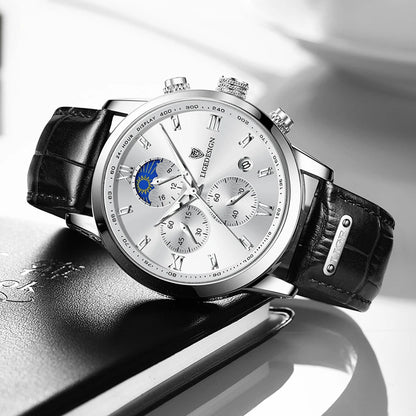 DANA Leather Strap Moon Phase Watch