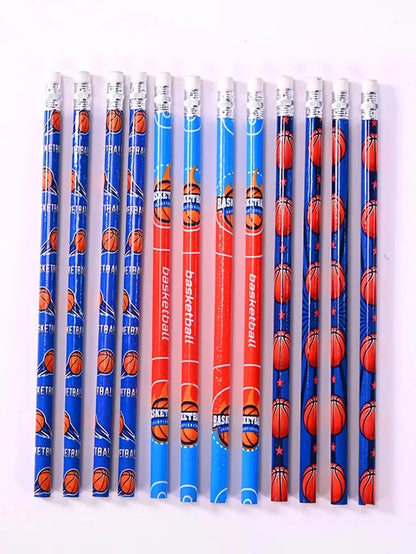 12pcs Sports Ball Themed Wooden Pencils