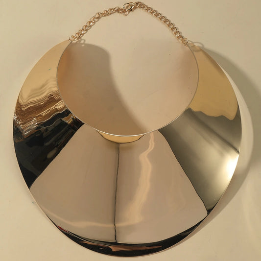 African Choker Neck Chain Collar Punk Exaggerated Gold Color Metal Necklace
