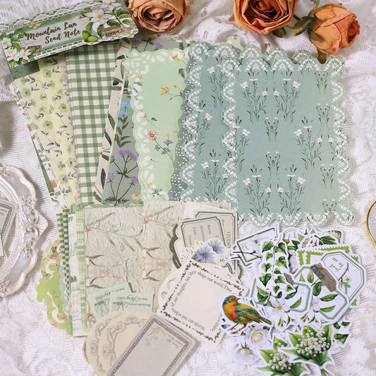 100 Pcs Vintage Scrapbooking Paper Collage Self-Adhesive Stickers