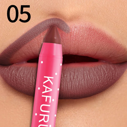 15 Colors Lipstick Pencil Waterproof Sexy Red Matte Contour Tint Lipstick