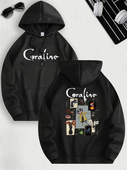 Coraline Inspired Casual Hoodie Pullover