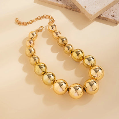 Exaggerated Acrylic Big Ball Bead Chain Necklace Jewelry