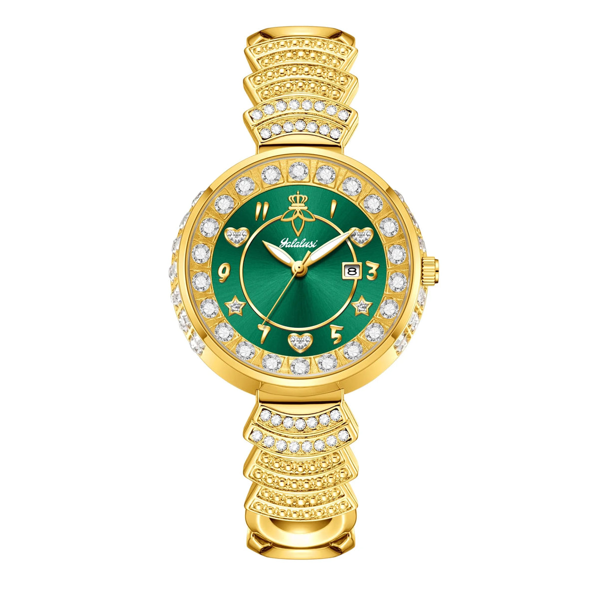 Affordable Luxury with Diamond-Set Dial Water-Resistant Quartz Watch