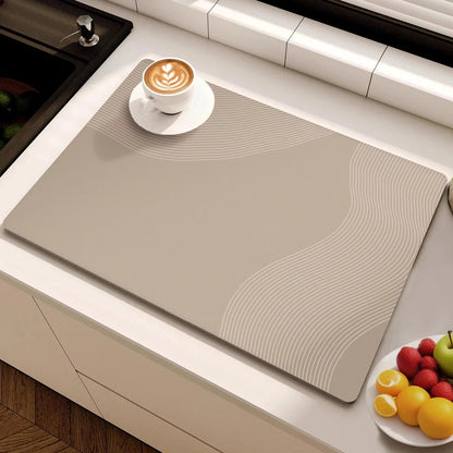 Minimalist Lines Diatom Mud Dish Drying Mat