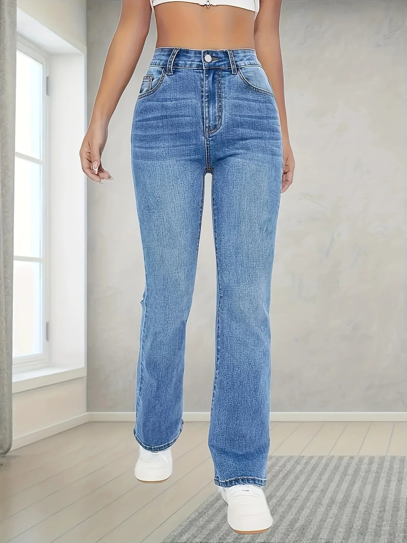 Streetwear High Waist Wide Leg Jeans Pants