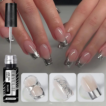 Gold Sliver Metallic Liner Gel Nail Polish