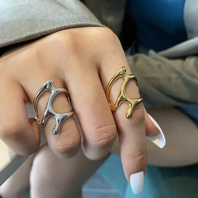 DANA Gold Irregular Pleated Open Ring