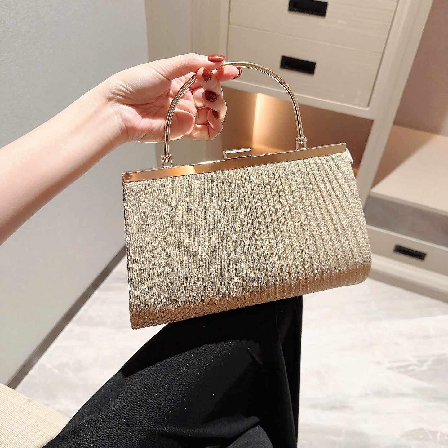 Classic Pleated Evening Bag Handbag