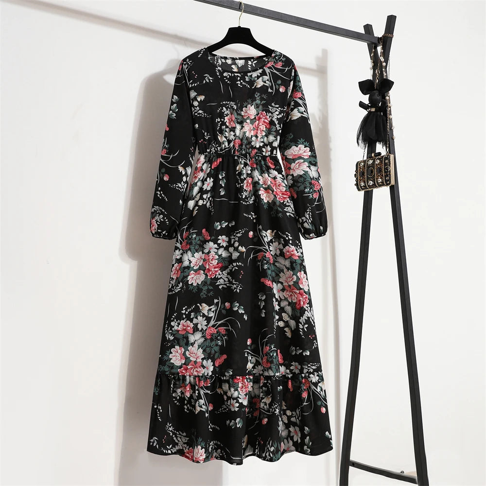 Maxi Casual Full Sleeve Floral Printed Dress
