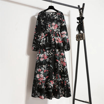 Maxi Casual Full Sleeve Floral Printed Dress