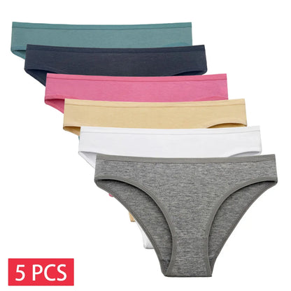 5 PCS/SET Cotton Sexy Underpants Intimates Lingerie Cotton Briefs Panties