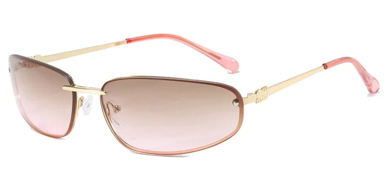 Oval Frameless High Quality Luxury Y2k Rimless Glasses