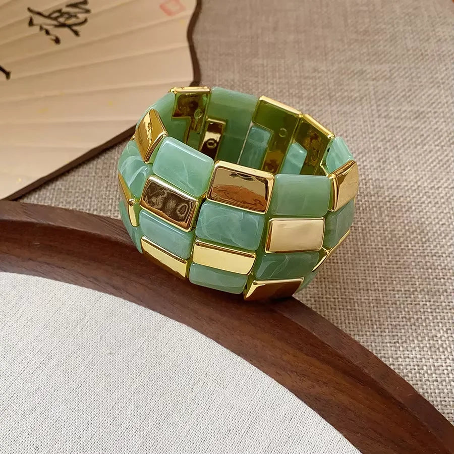 Vintage Acrylic Cuff Irregular Geometric Wide Bangles Bracelets