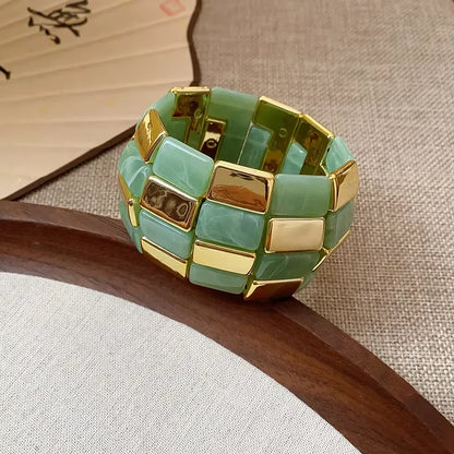 Vintage Acrylic Cuff Irregular Geometric Wide Bangles Bracelets