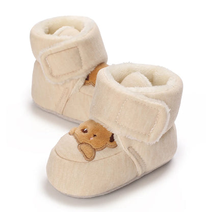 Winter Newborn Boys and Girls Cute Cartoon Cotton with Soft Sole and Warm Boots
