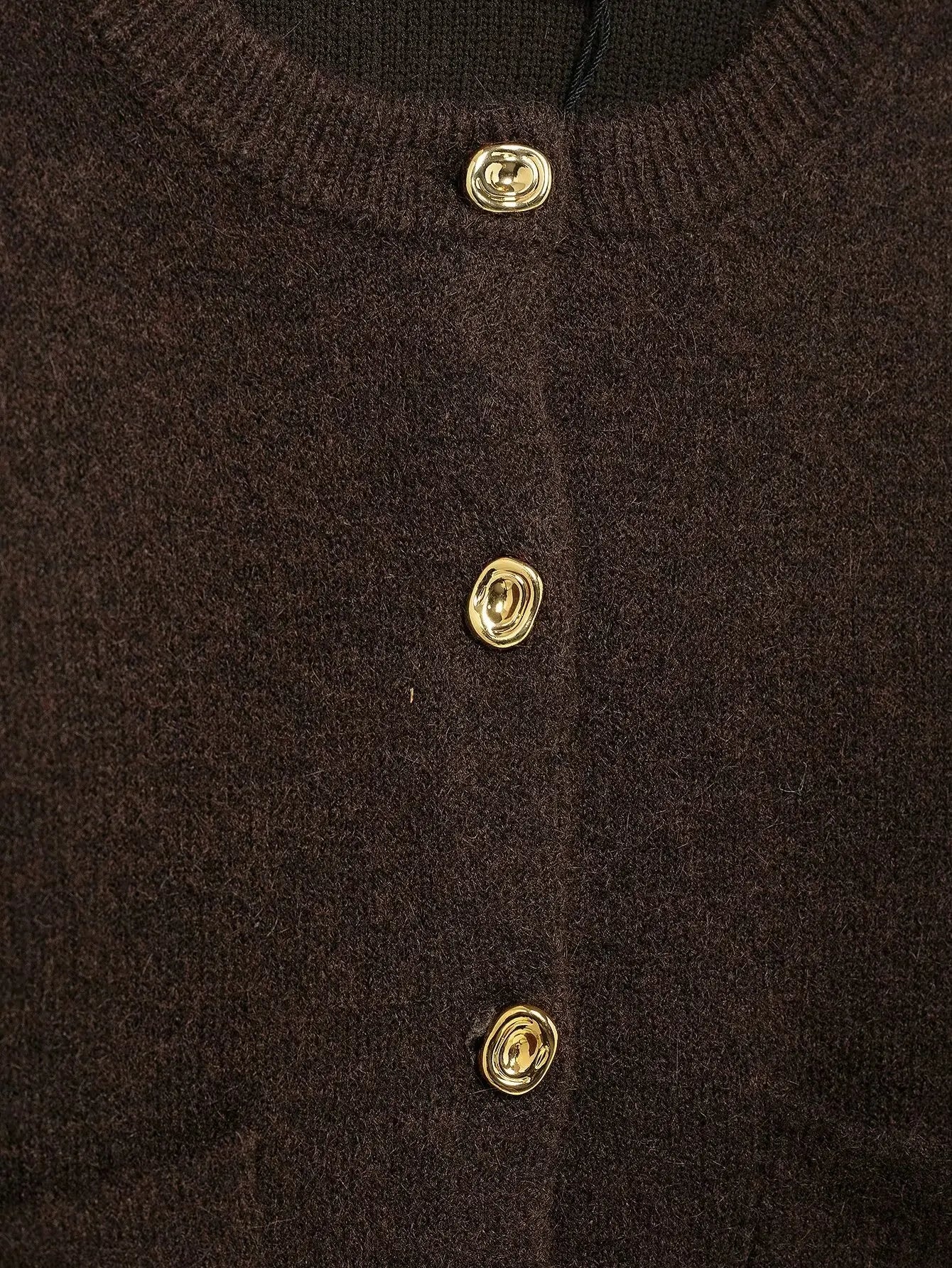 Falda mini ajustada de punto de manga larga con cuello redondo