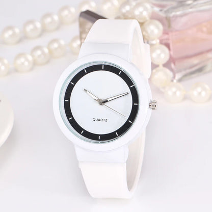 Cross border Geneva Simple Casual Candy Color Silicone Watch
