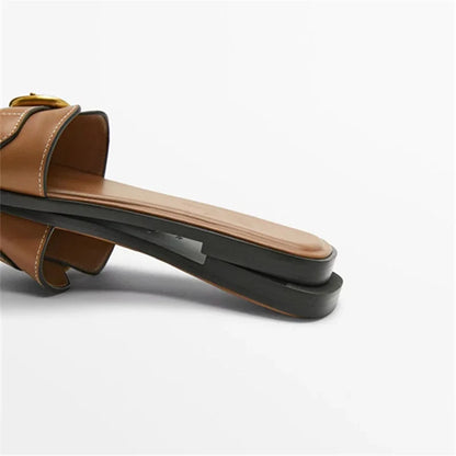 Flats Buckle Slides Gladiator Sandals