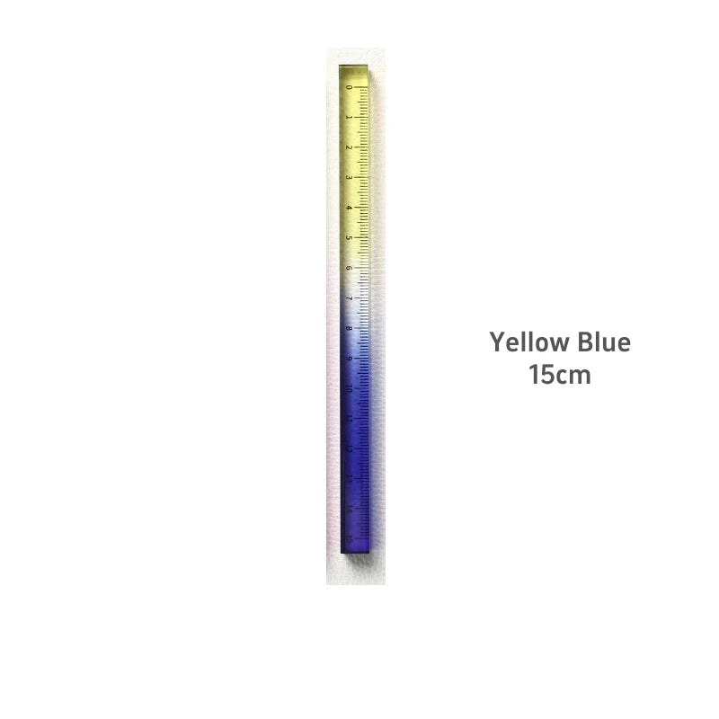 1pcs Colorful Clear Straight Ruler 15cm Four Edges Acrylic Transparent