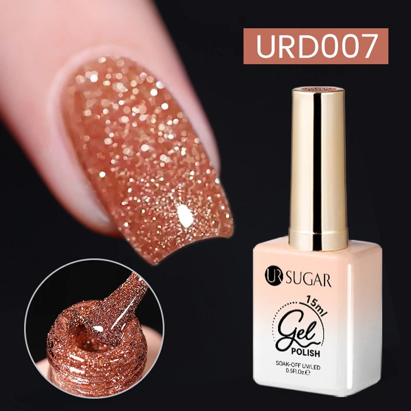 15ml Sliver Reflective Nail Gel Polish Shining Glitter