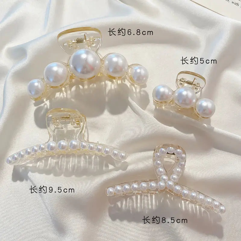 Simulated Pearl Hair Claws Hair Clips