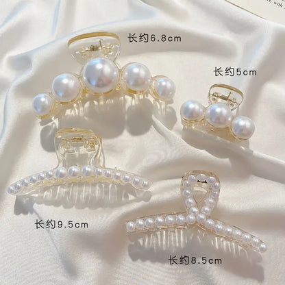 Simulated Pearl Hair Claws Hair Clips