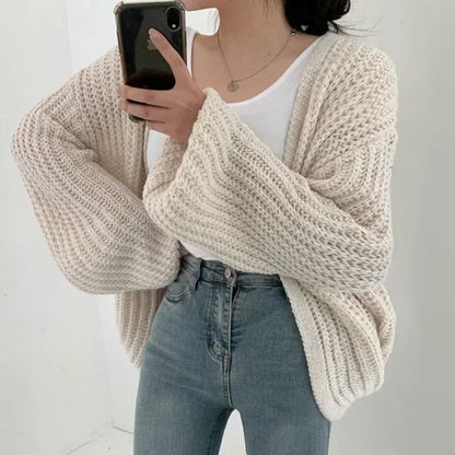 Chic Korean Short Cardigans Minimalist Sweater