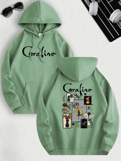 Coraline Inspired Casual Hoodie Pullover