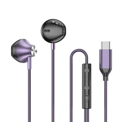 Headphones HiFi Surround Sound In-ear USB Type C/3.5mm With Wire Control