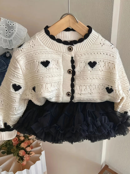 Versatile Single-Breasted Heart Long-Sleeved Korean Style Jacket