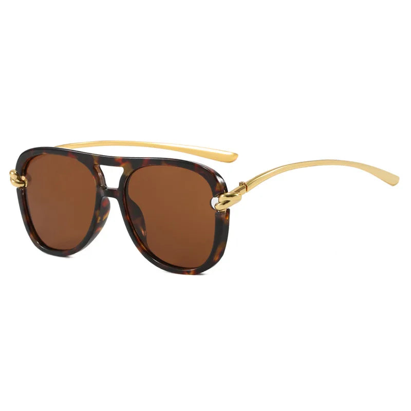 Vintage Knot Leg Oversize Square Cat Eye Sunglasses