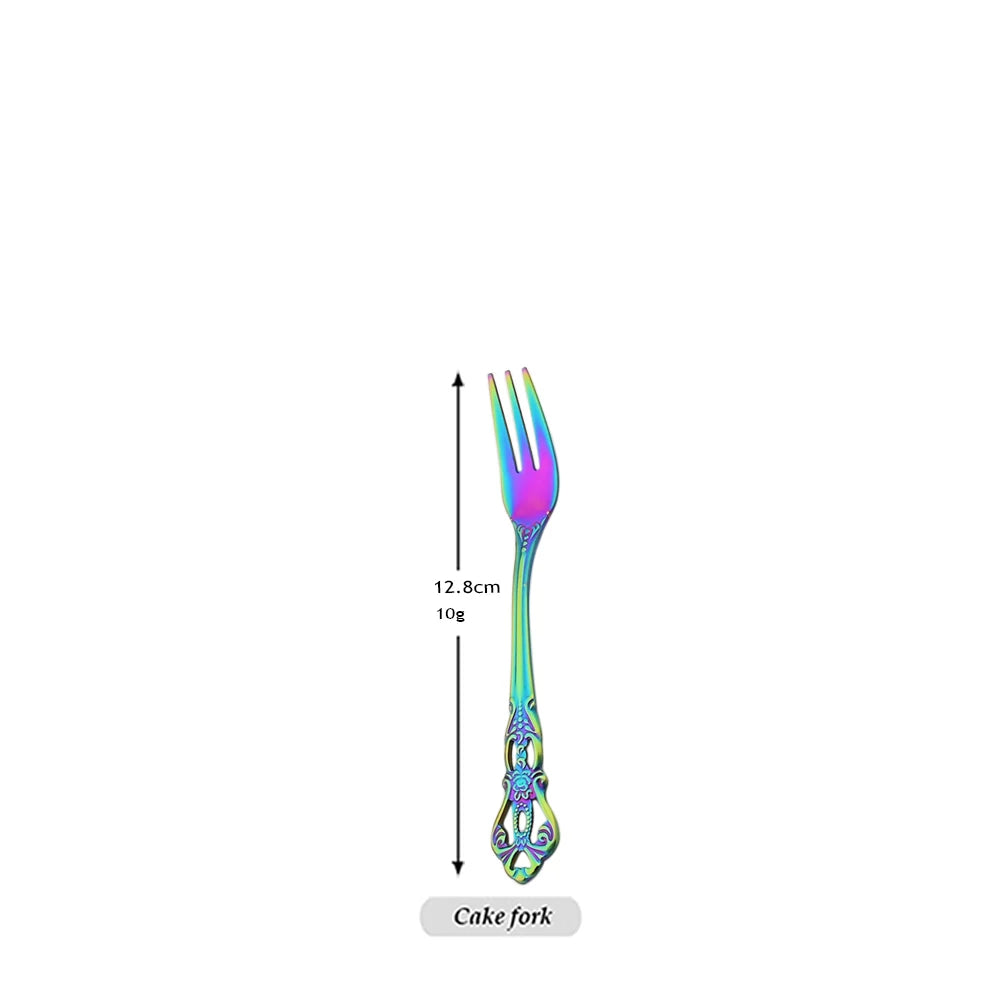 Stainless Steel Cutlery Knife Tea Fork Ice Cream Spoon Tableware Set
