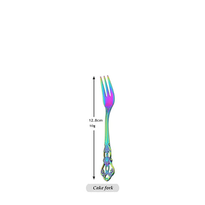 Stainless Steel Cutlery Knife Tea Fork Ice Cream Spoon Tableware Set