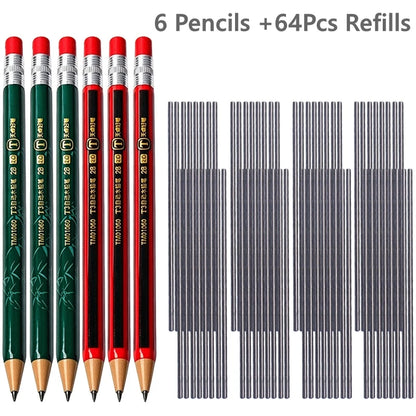 Mechanical Pencils Set 2B 2.0mm Automatic Student Drawing Pencil